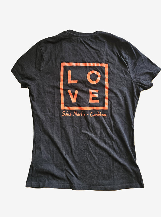T-shirt noir LOVE – Saint Martin - Taille S