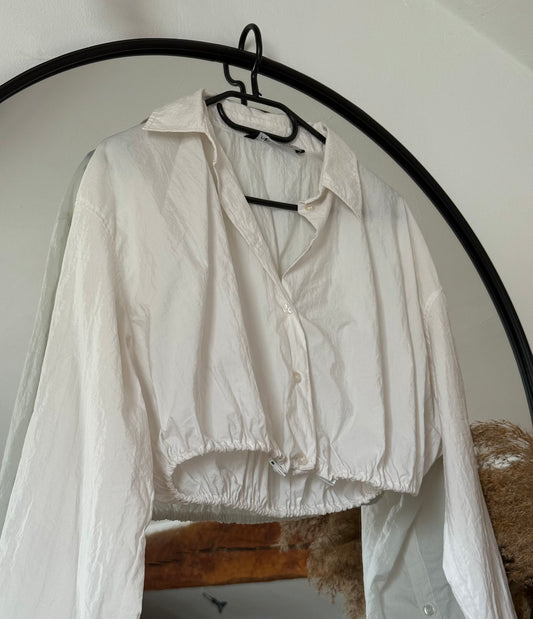 Chemise crop top blanche Zara 